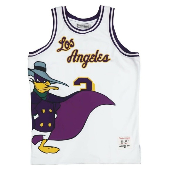 Darkwing Duck Los Angeles Lakers Headgear Classics Embroidered Basketball Jersey - Picture 2 of 3